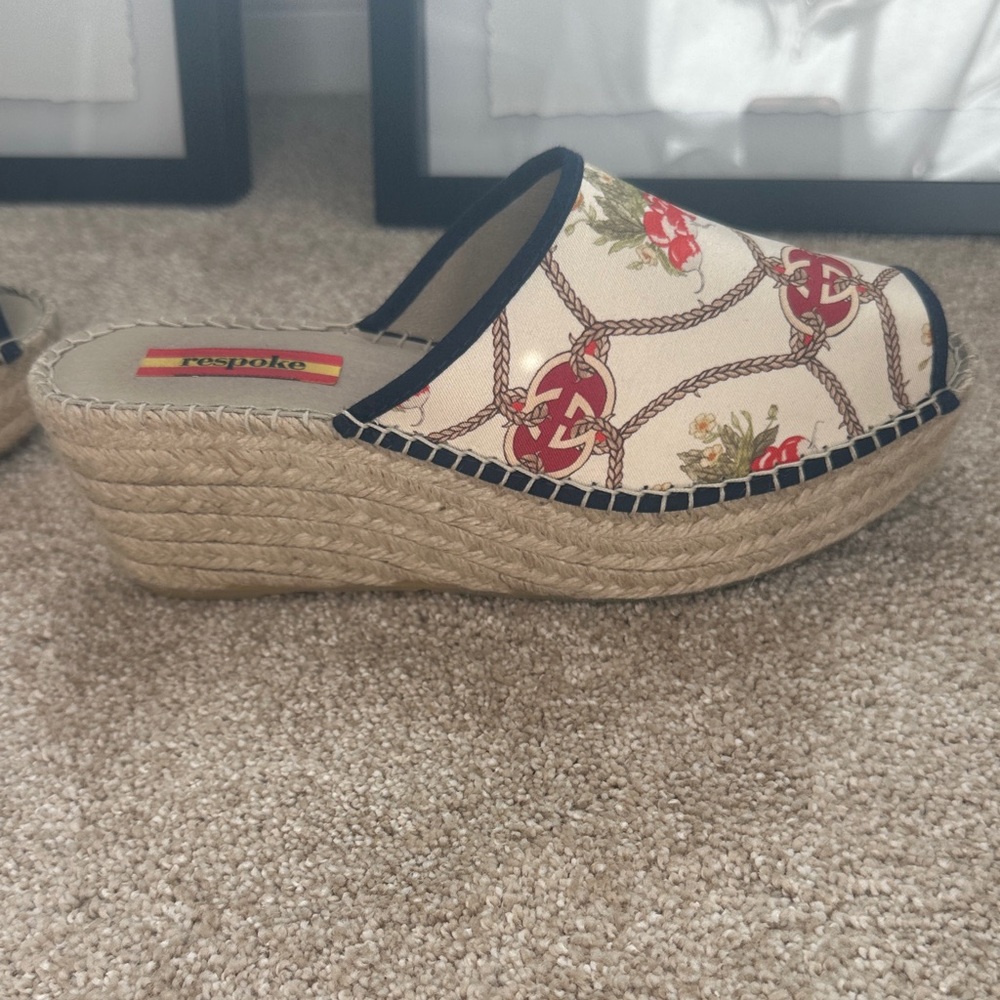 Respoke - Gucci Scarf Upcycled Floral Espadrille Wedge Sandals - Picture 9 of 13